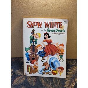 Vintage Snow White and The Seven Dwarfs 1961 Coloring Book
